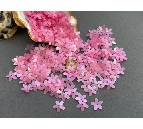 Пайетки Цветочки Pink Milky 10 мм (3 г) Китай