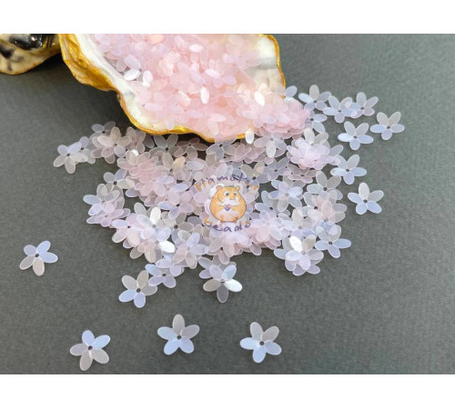 Пайетки Цветочки Light Rose Milky 10 мм (3 г) Китай
