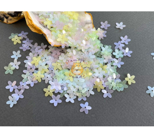 Пайетки Цветочки Pastel Mix Milky 10 мм (3 г) Китай
