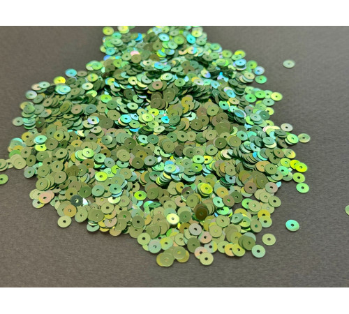 Пайетки Травяной радужная M.I.6 Metal IRIDATI плоские 4 мм / 3 г