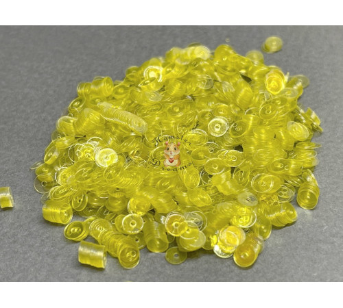 Пайетки Желтые L.2 Lustre плоские 4 мм / 3 г