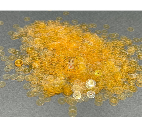Пайетки Оранжевые L.3 Lustre плоские 4 мм / 3 г