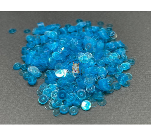 Пайетки Голубые L.12 Lustre плоские 4 мм / 3 г