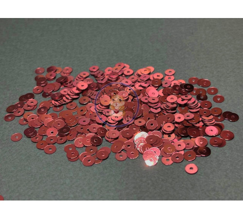 Пайетки Индийский красный M.13 Metal плоские 4 мм / 3 г
