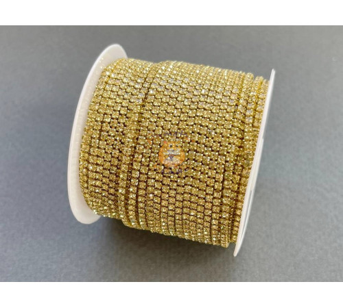 Стразовая цепочка Jonquil/оправа золото, ss4 (1.5 мм)