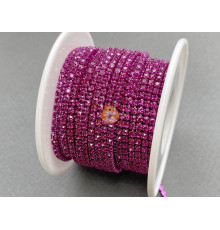 Стразовая цепочка Fuchsia /оправа fuchsia, ss6 (2 мм)