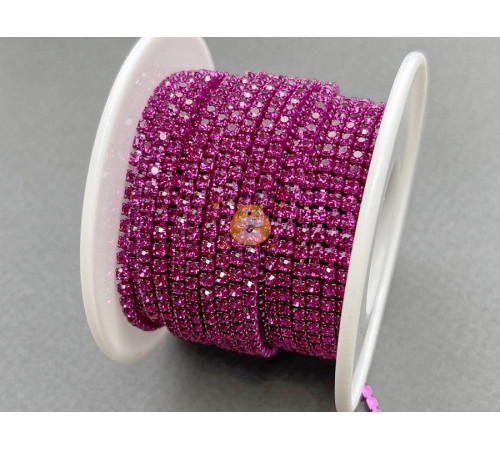 Стразовая цепочка Fuchsia /оправа fuchsia, ss6 (2 мм)