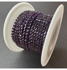 Стразовая цепочка Amethyst/ оправа в Violet, ss6 (2 мм)