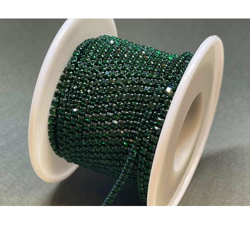Стразовая цепочка Emerald/ оправа в цвет кристалла, ss6 (2 мм)