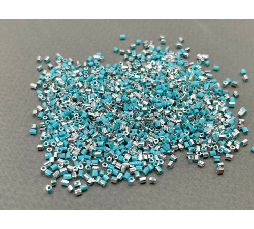 Бисер рубка COTOBE 11/0 - Opaque Turquoise+Silver