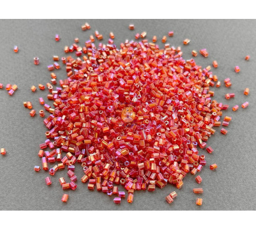 Бисер сатиновая рубка 10/0 - Red Coral AB Китай (10 г)