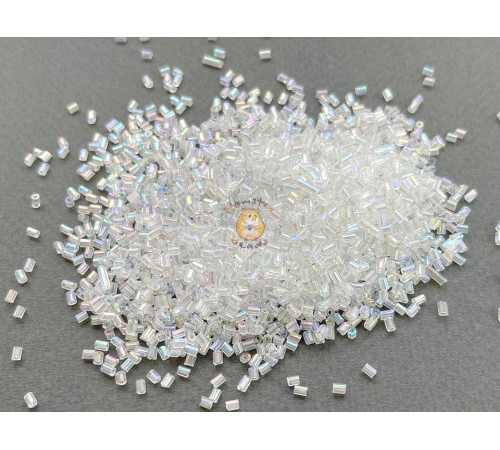 Бисер сатиновая рубка 10/0 - Crystal AB Китай (10 г)