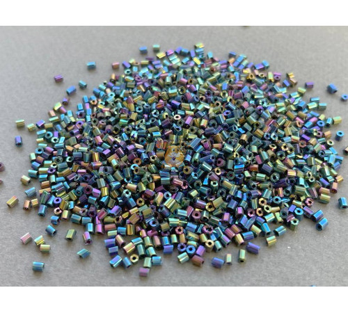 Бисер сатиновая рубка 10/0 - Green Iris AB Китай (10 г)