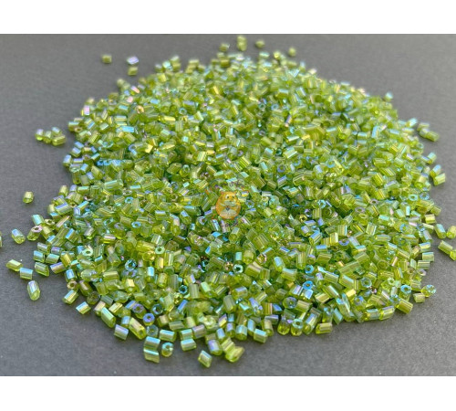 Бисер сатиновая рубка 10/0 - Peridot AB Китай (10 г)