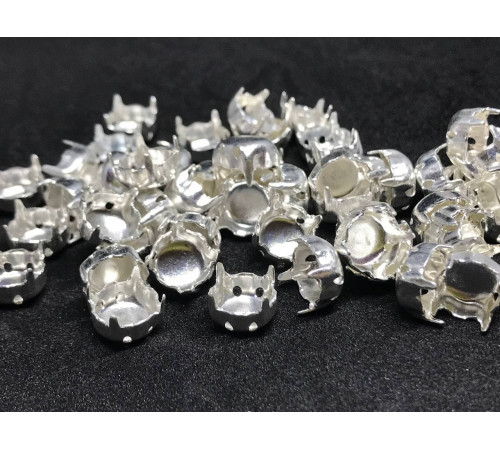 Оправы для шатонов ss39/ss40 Серебро /Sew-on 4 holes. Чехия