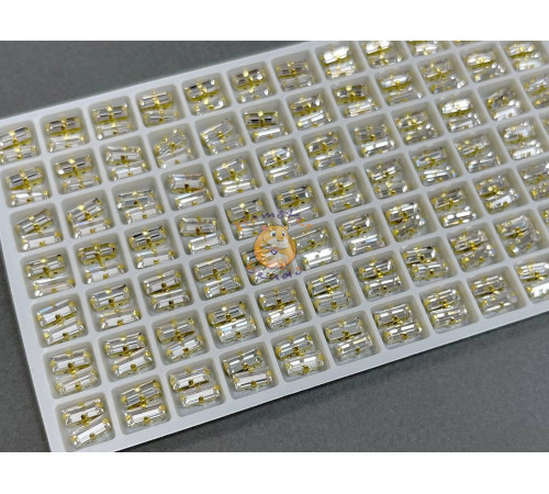 Стразы Багет Crystal в оправе 7×3мм/ оправа золото