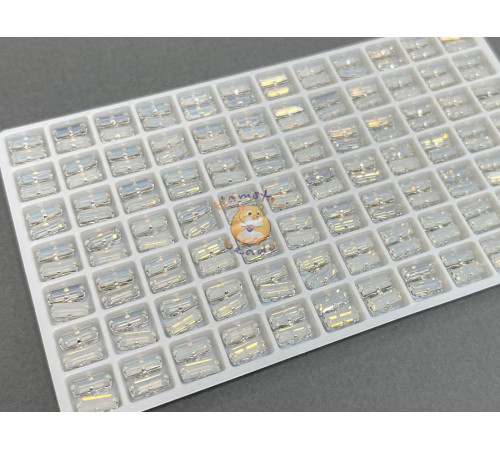 Стразы Багет White Opal в оправе 7×3мм/ оправа серебро