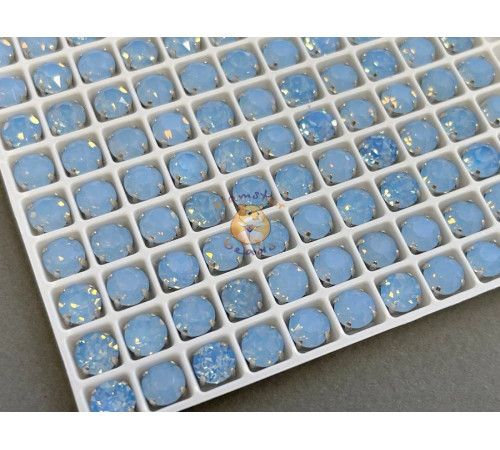 Шатоны Light Sapphire Opal пришивные 6 мм/ оправа никель