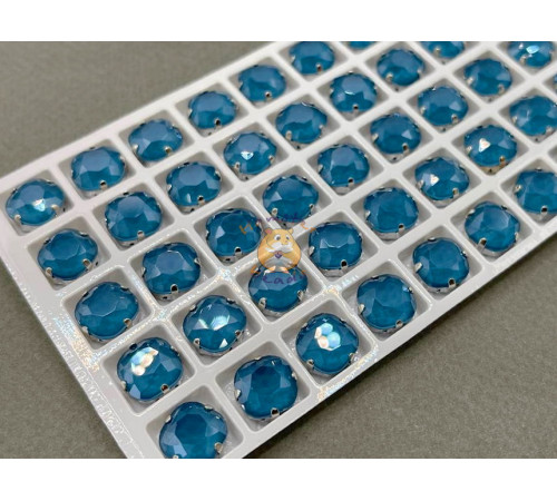 Стразы Кушоны лаковые Indicolite Moka 10×10 мм/ оправа никель