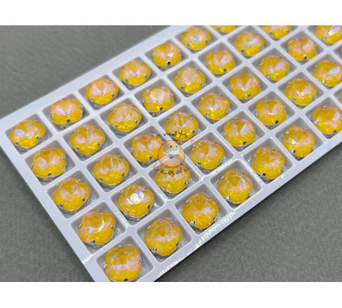 Стразы Кушон Sunflower NEO пришивные в оправе 10×10 мм/ оправа никель