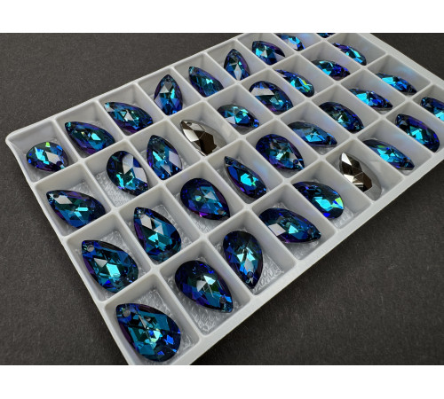Подвеска Капля Crystal Bermuda Blue 16x9,5 мм