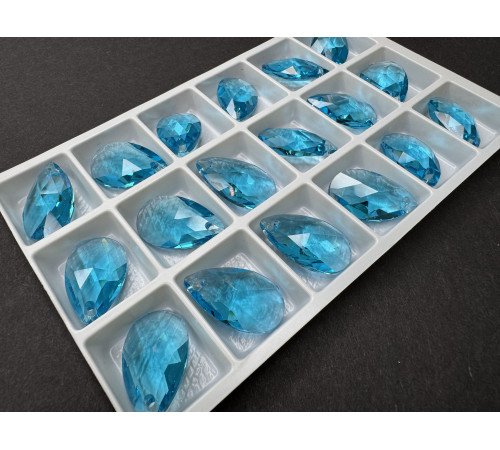 Подвеска Капля Aquamarine 22x12,5 мм