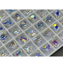 Подвеска-капля Crystal AB 10x6 мм
