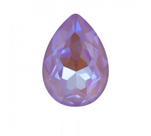 Стразы Капли Violet Fluorescent пришивные в оправе 14×10 мм/ оправа серебро