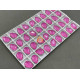 Стразы Капли лаковые Pale Fuchsia Moka 14×10 мм/ оправа никель