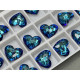 Подвеска Сердце Crystal Bermuda Blue 18×15 мм