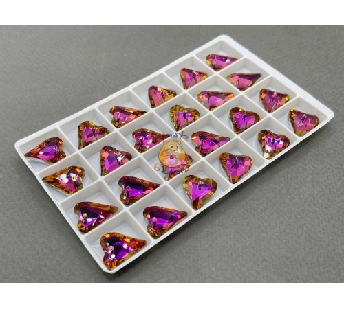 Подвеска Сердце Crystal Red Flare 14×17 мм