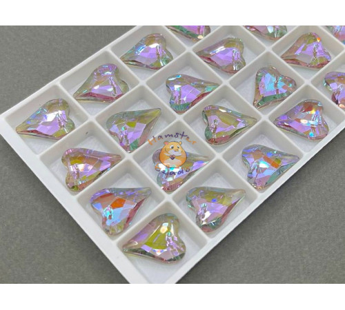 Подвеска Сердце Crystal Vitrail Green 14×17 мм