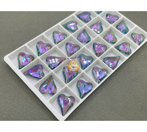 Подвеска Сердце Crystal Violet Blue  14×17 мм