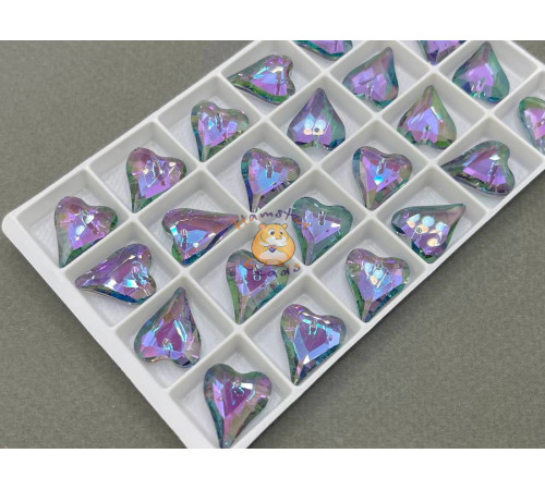 Подвеска Сердце Crystal Violet Blue  14×17 мм