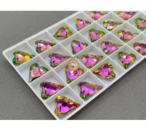 Подвеска Сердце Crystal Vitrail Rose  14×17 мм