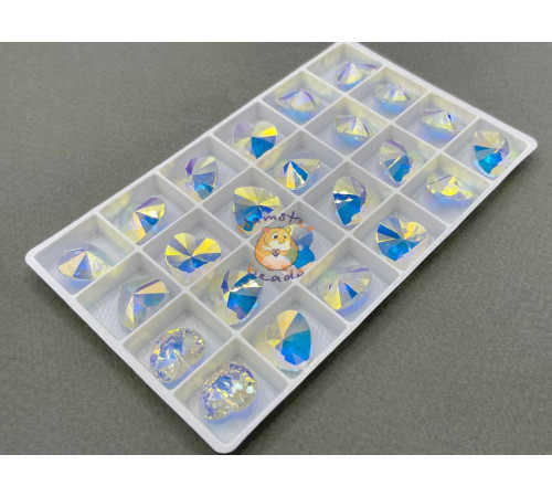 Подвеска Сердце Crystal AB 14×14 мм
