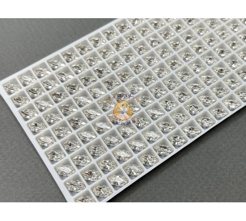 Стразы Наветт Crystаl пришивные в оправе 8×4 мм/ оправа серебро