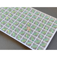 Стразы Наветт Chrysolite Opal 10×5 мм/ оправа серебро