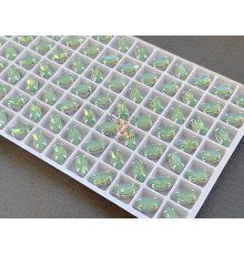 Стразы Наветт Chrysolite Opal 10×5 мм/ оправа серебро