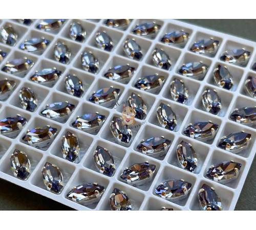 Стразы Наветт Tanzanite 10×5 мм/ оправа серебро