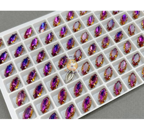 Стразы Наветт Crystal Violet Blue 10×5 мм/ оправа никель