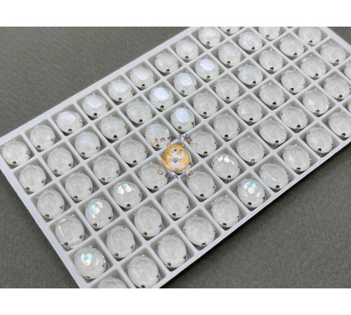 Стразы Овалы лаковые Crystal Moka 10×8 мм/ оправа никель