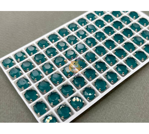 Стразы Овалы лаковые Emerald Moka 10×8 мм/ оправа никель