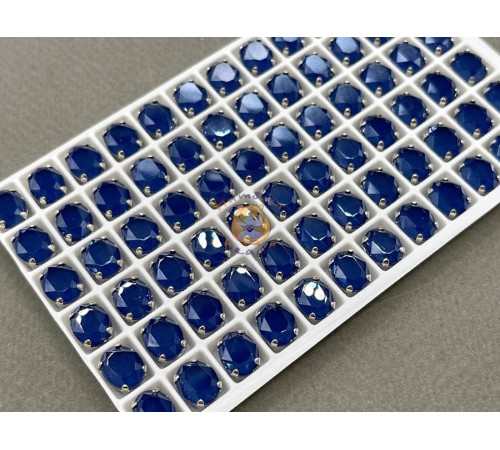 Стразы Овалы лаковые Royal Blue Moka 10×8 мм/ оправа никель