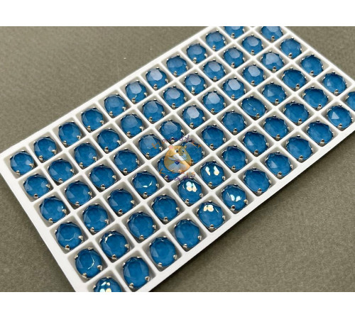 Стразы Овалы лаковые Indicolite Moka 10×8 мм/ оправа никель
