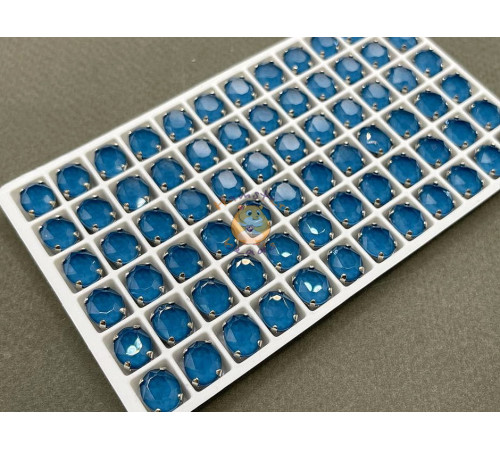 Стразы Овалы лаковые Indicolite Moka 10×8 мм/ оправа никель