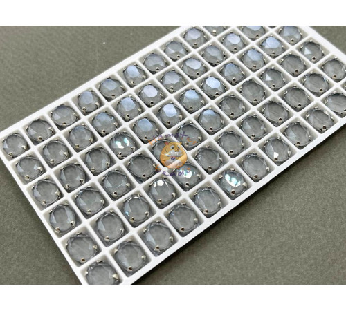 Стразы Овалы лаковые Light Ash Moka 10×8 мм/ оправа никель