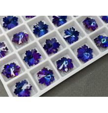Подвеска Снежинка Crystal Violet Blue  14×14 мм