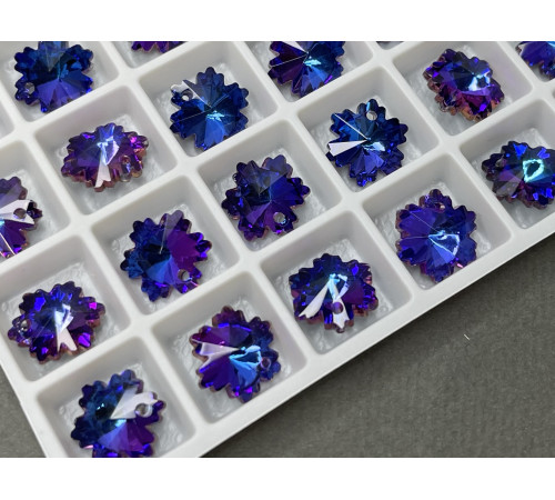 Подвеска Снежинка Crystal Violet Blue  14×14 мм