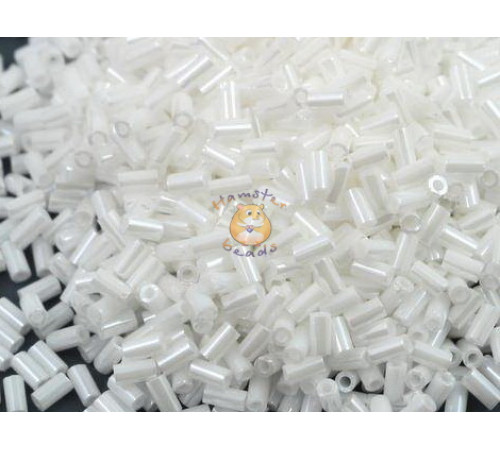 Стеклярус TOHO Bugles TB-01-121 - Opaque Lustered White  3x1,6 mm / 5 г